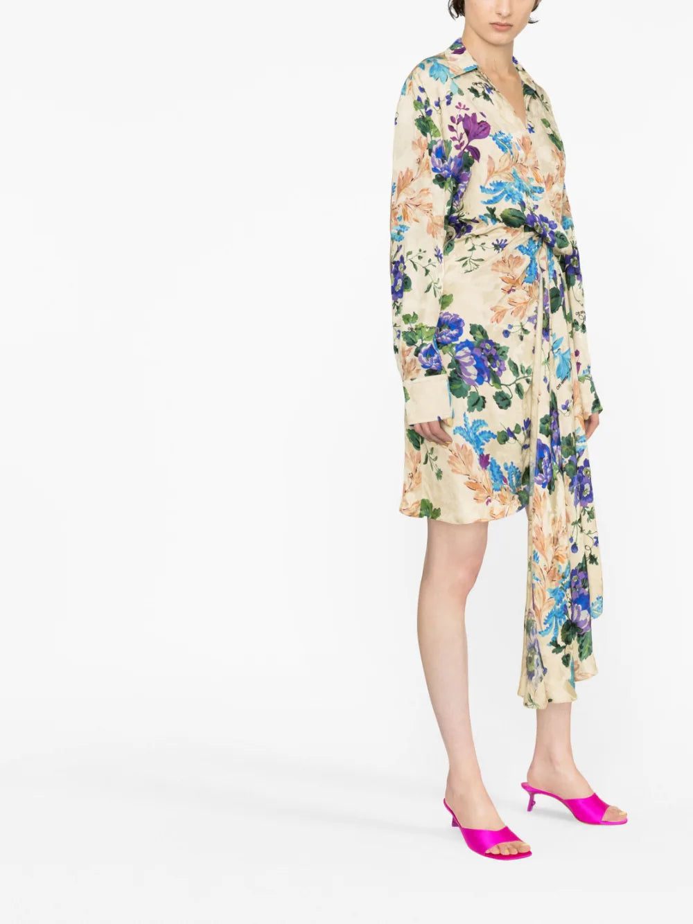 Off-White floral-print asymmetric shirtdress - Image 4
