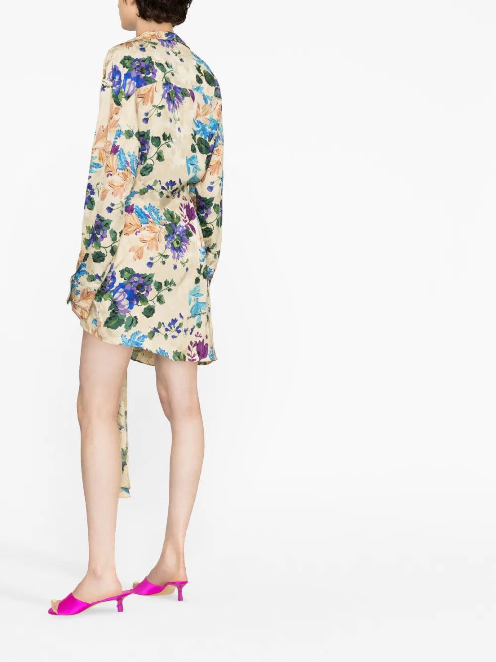 Off-White floral-print asymmetric shirtdress - Image 3