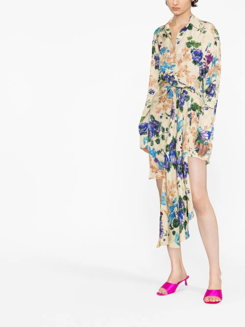 Off-White floral-print asymmetric shirtdress - Image 2