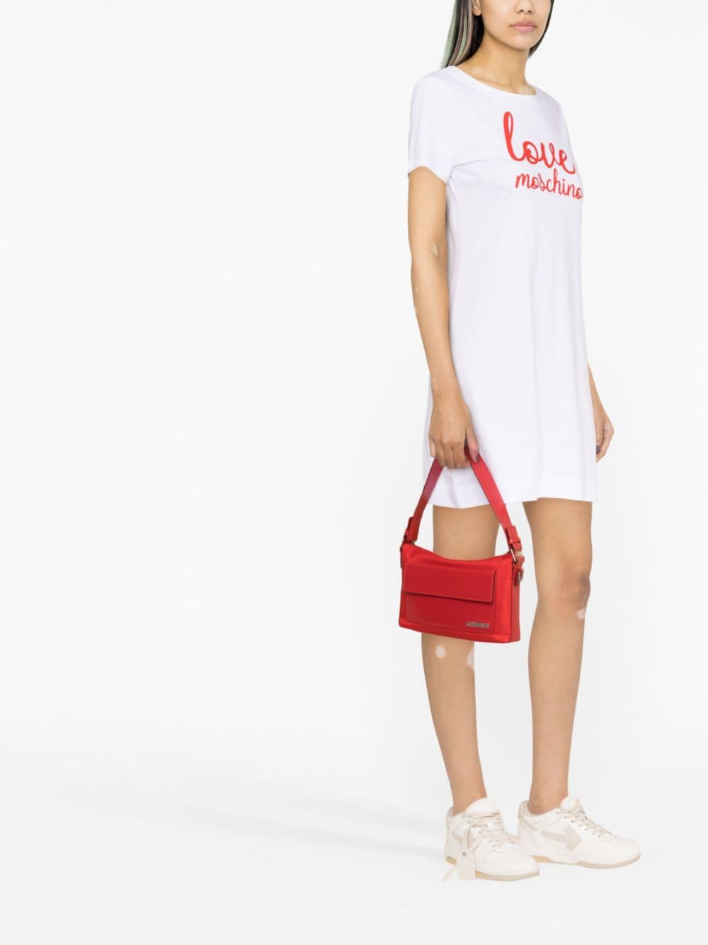 Love Moschino logo-print cotton T-shirt dress - Image 4