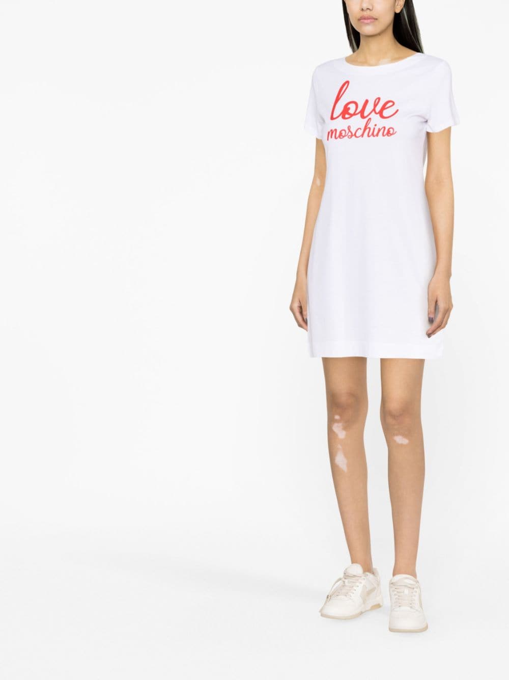 Love Moschino logo-print cotton T-shirt dress - Image 3