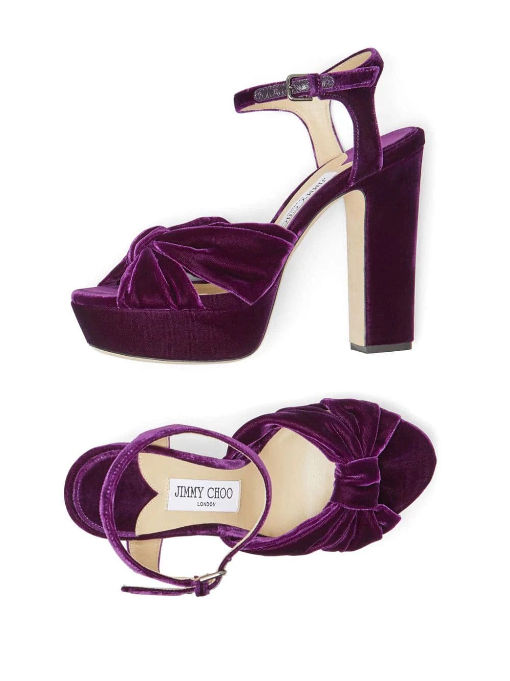 Jimmy Choo Heloise 120mm velvet platform sandals - Image 4