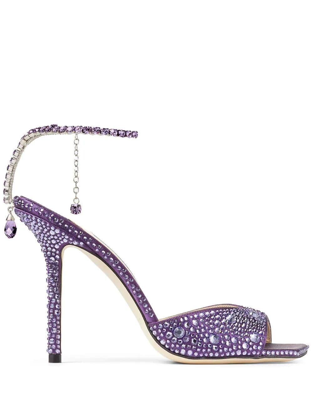 Jimmy Choo Saeda 100mm crystal-embellished sandals