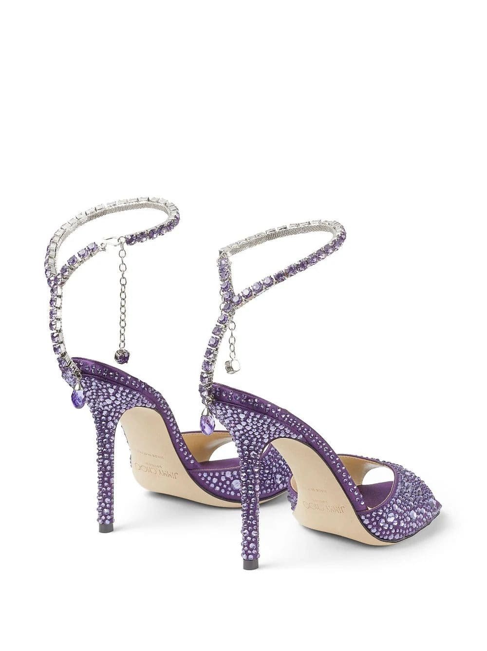 Jimmy Choo Saeda 100mm crystal-embellished sandals - Image 3