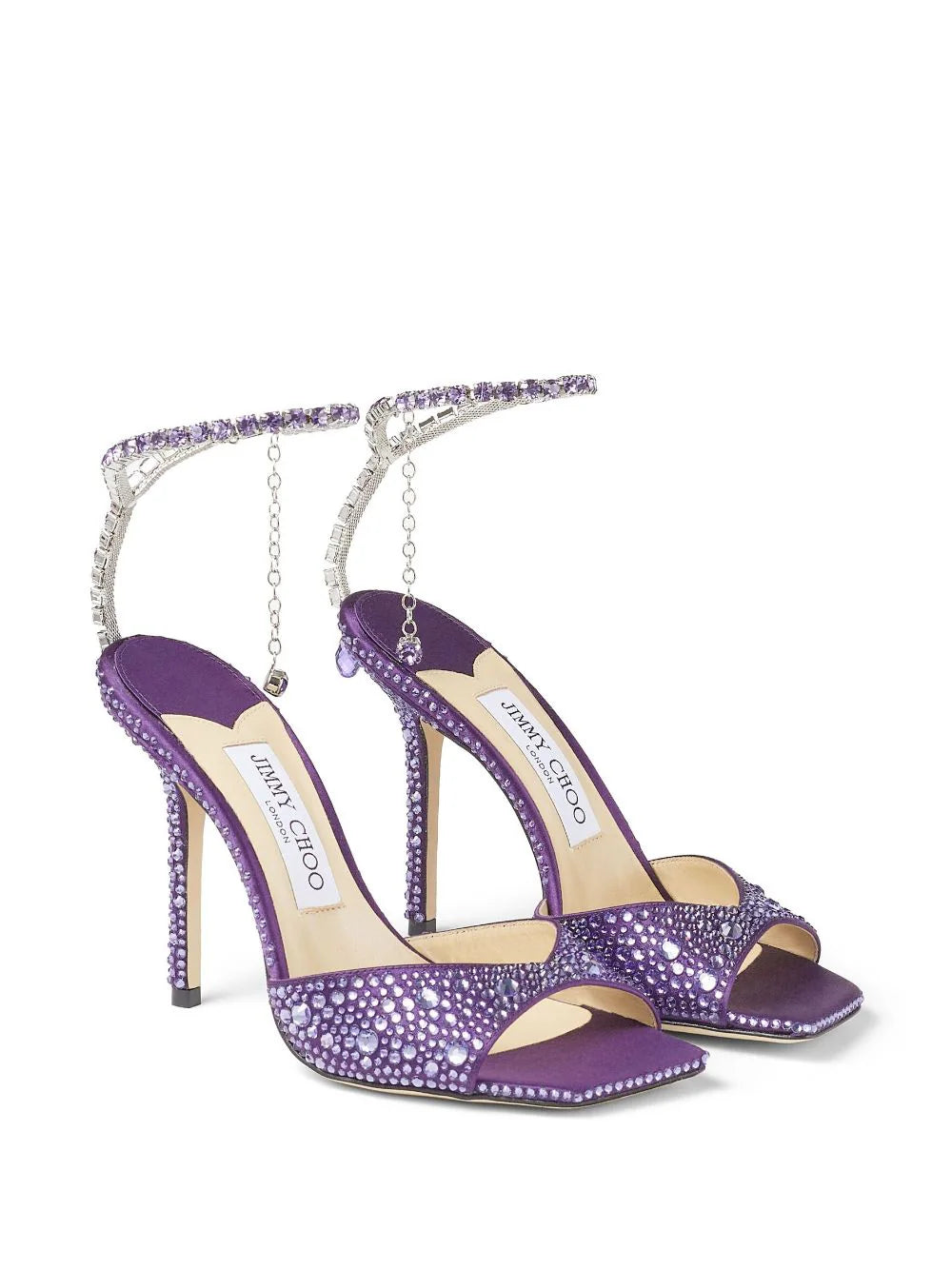 Jimmy Choo Saeda 100mm crystal-embellished sandals - Image 2