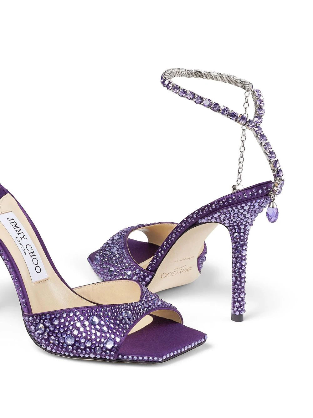 Jimmy Choo Saeda 100mm crystal-embellished sandals - Image 4