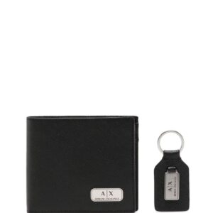 Armani Exchange logo-plaque leather wallet set
