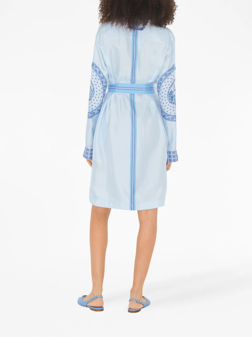 Burberry monument-print belted silk shirt dress - Image 4