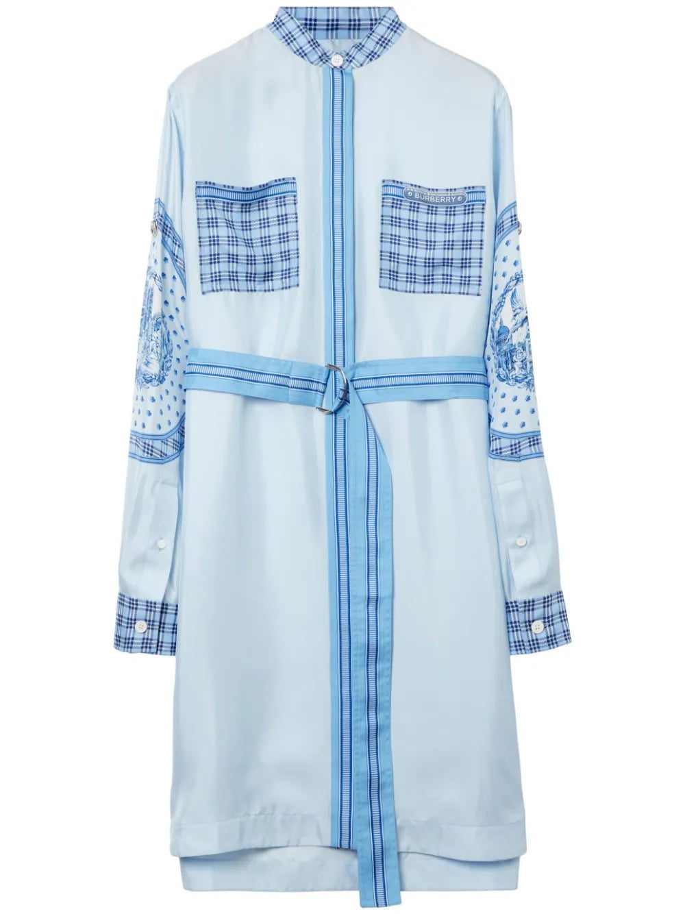 Burberry monument-print belted silk shirt dress