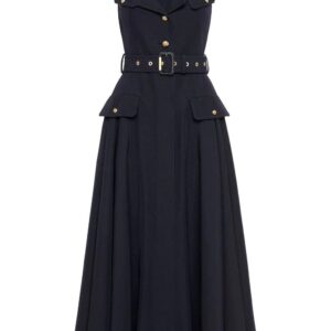 Alexander McQueen  belted wool mididress