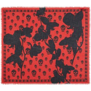 Alexander McQueen Skull orchid-print scarf
