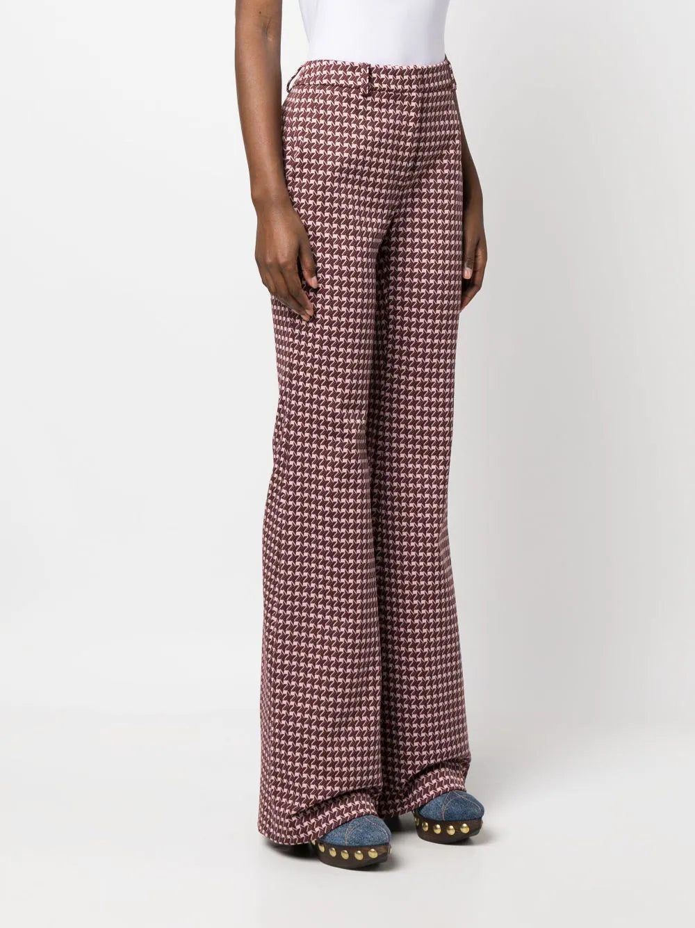 Moschino graphic-print flared trousers - Image 3