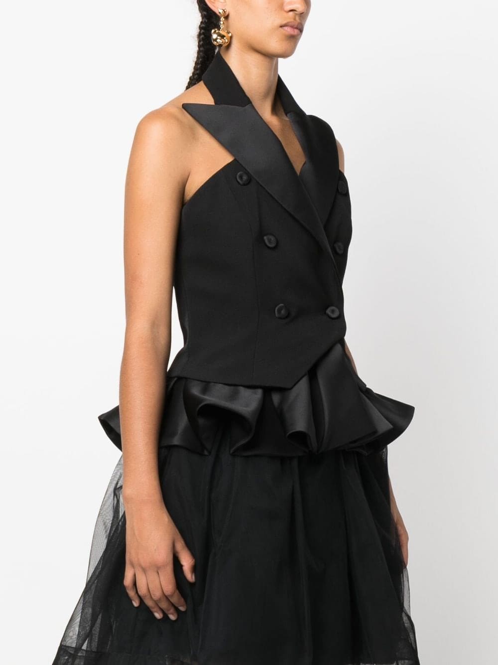 Moschino double-breasted sleeveless blazer top - Image 3