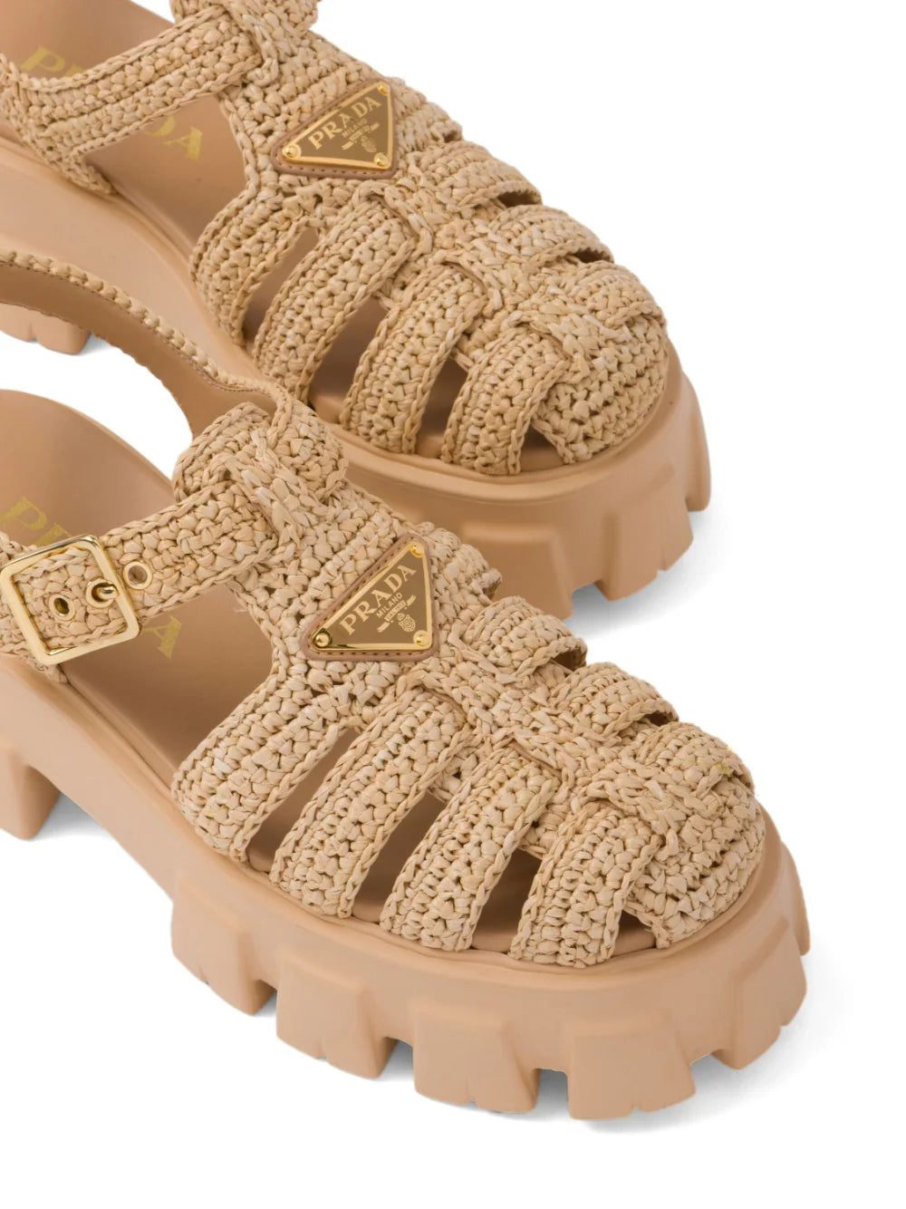 Prada Monolith raffia platform sandals - Image 4