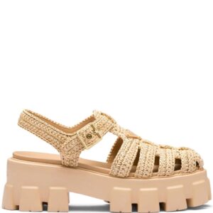 Prada  Monolith raffia platform sandals