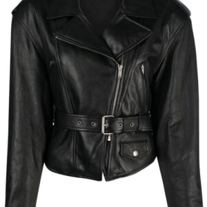 Saint Laurent  belted leather jacket