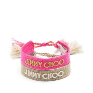 Jimmy Choo Beach embroidered-logo bracelets
