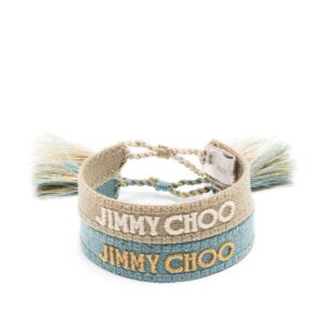 Jimmy Choo Beach embroidered-logo bracelets