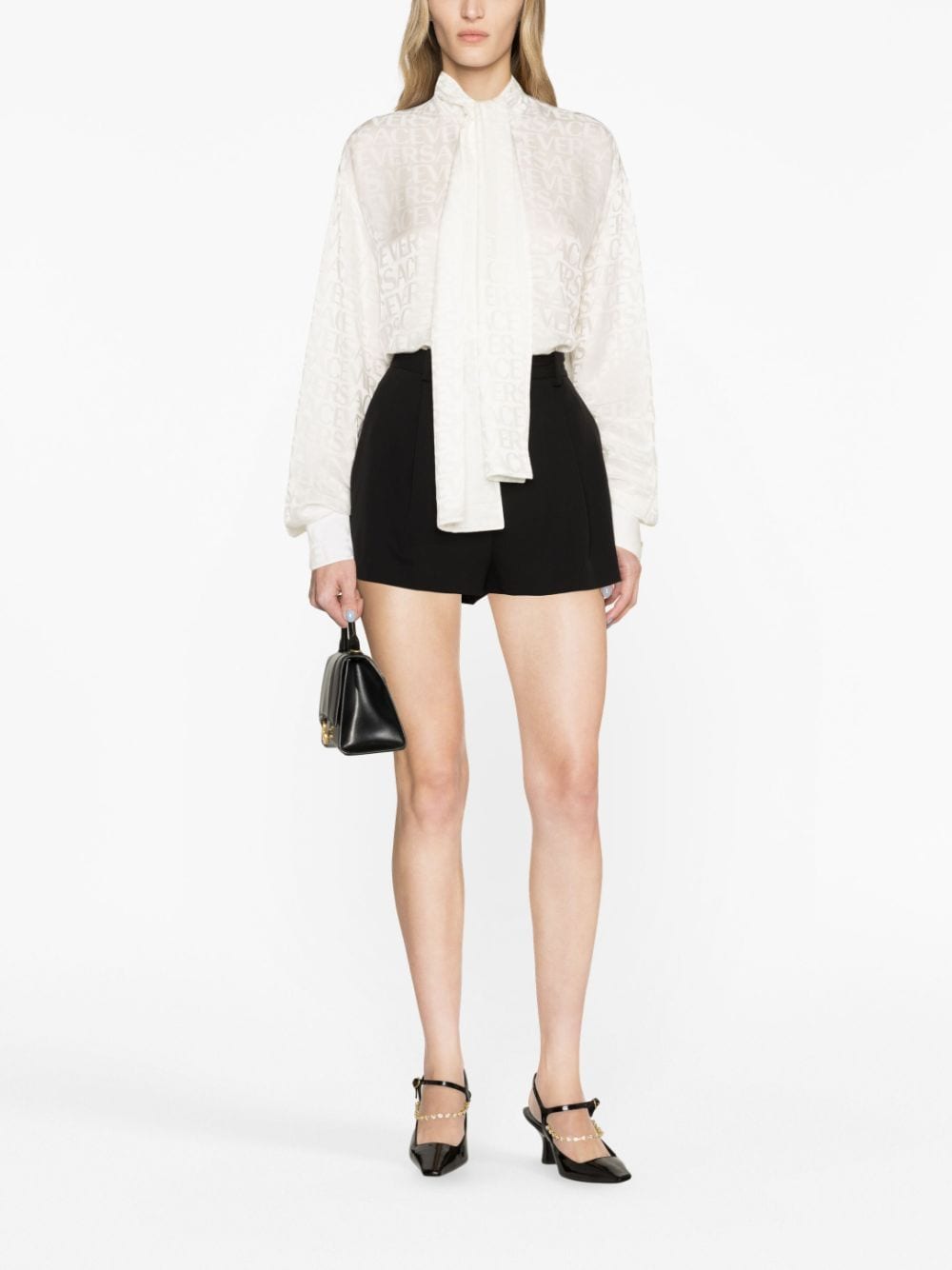 Versace Versace Allover scarf-tie shirt - Image 2