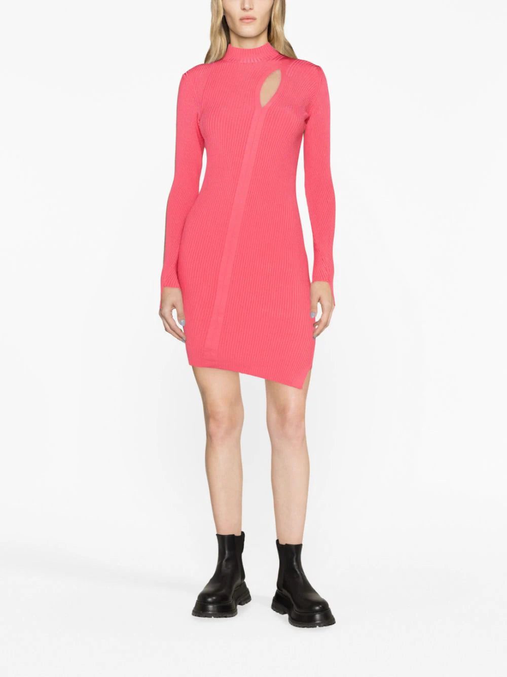 Versace ribbed-knit slashed minidress - Image 2