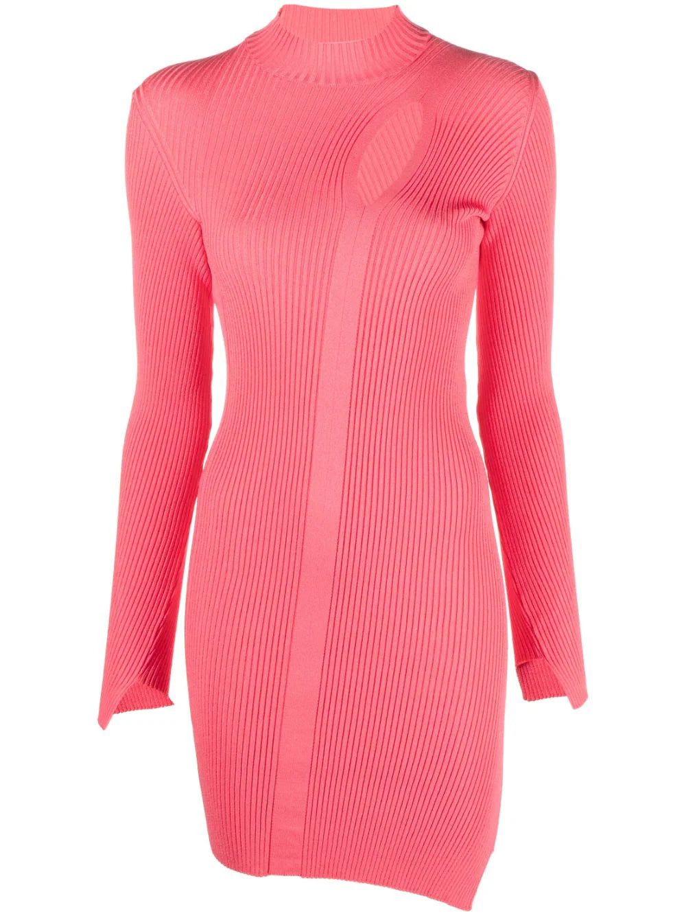 Versace ribbed-knit slashed minidress