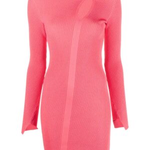 Versace  ribbed-knit slashed minidress