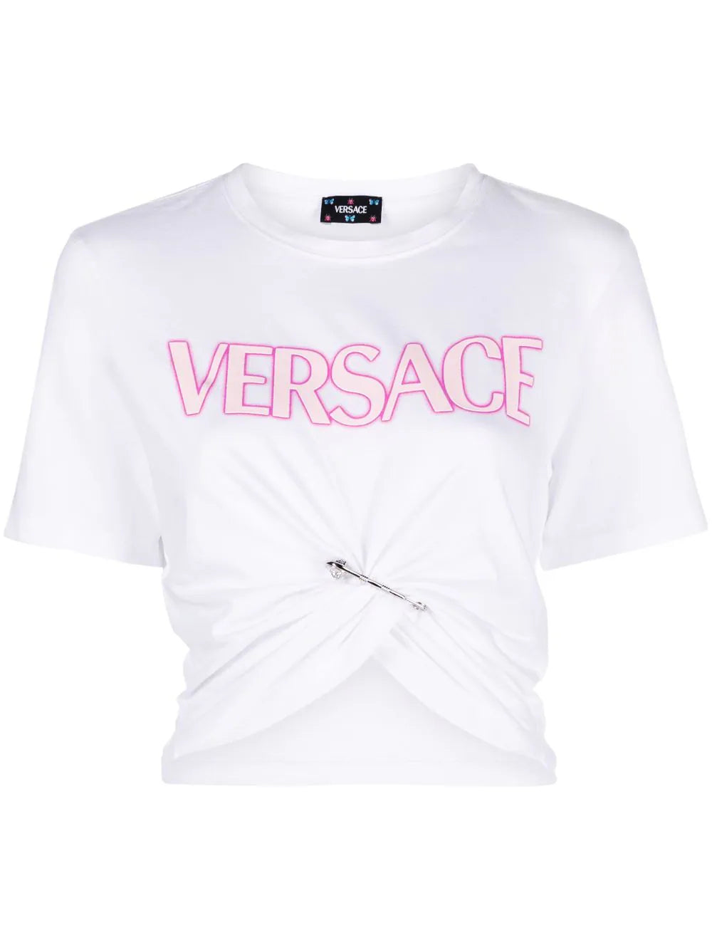 Versace safety-pin logo-print T-Shirt