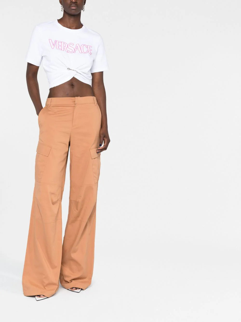 Versace safety-pin logo-print T-Shirt - Image 2