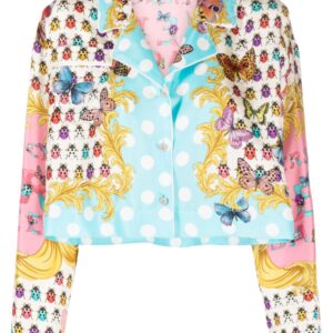 Versace  Butterflies cropped silk shirt