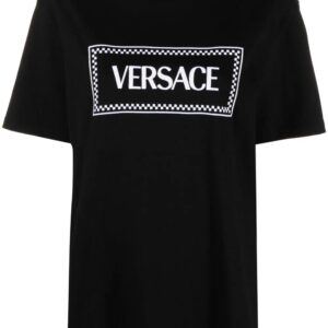 Versace  logo-embroidered cotton T-shirt