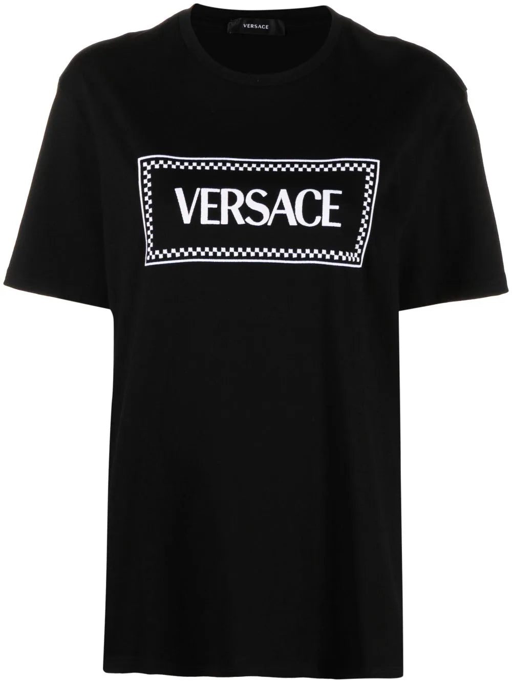 Versace logo-embroidered cotton T-shirt