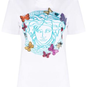 Versace  Medusa Head-embroidery cotton T-shirt