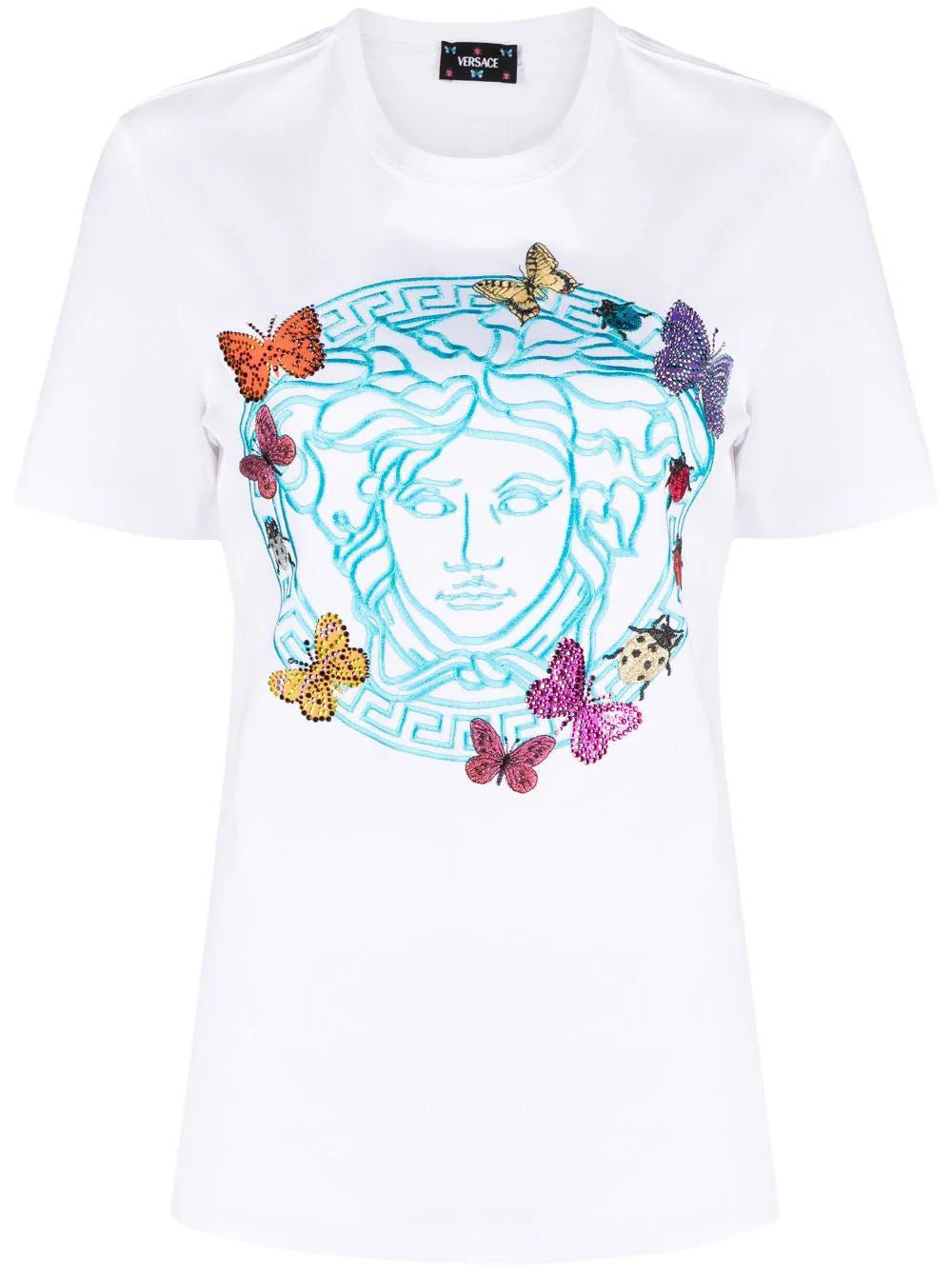 Versace Medusa Head-embroidery cotton T-shirt