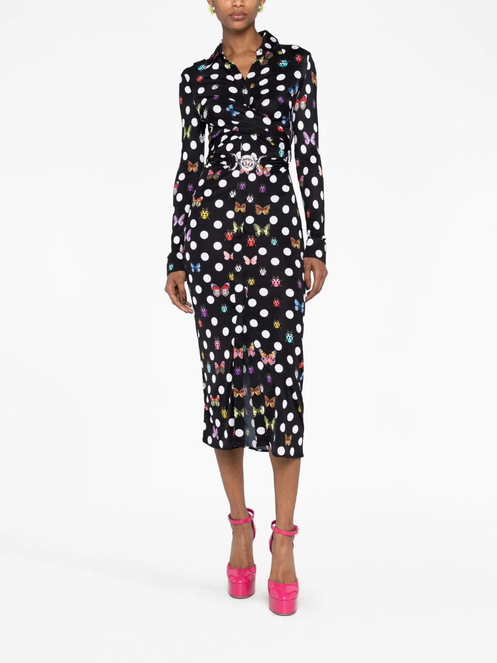 Versace x Dua Lipa Butterflies & Ladybugs Polka Dot-print dress - Image 2