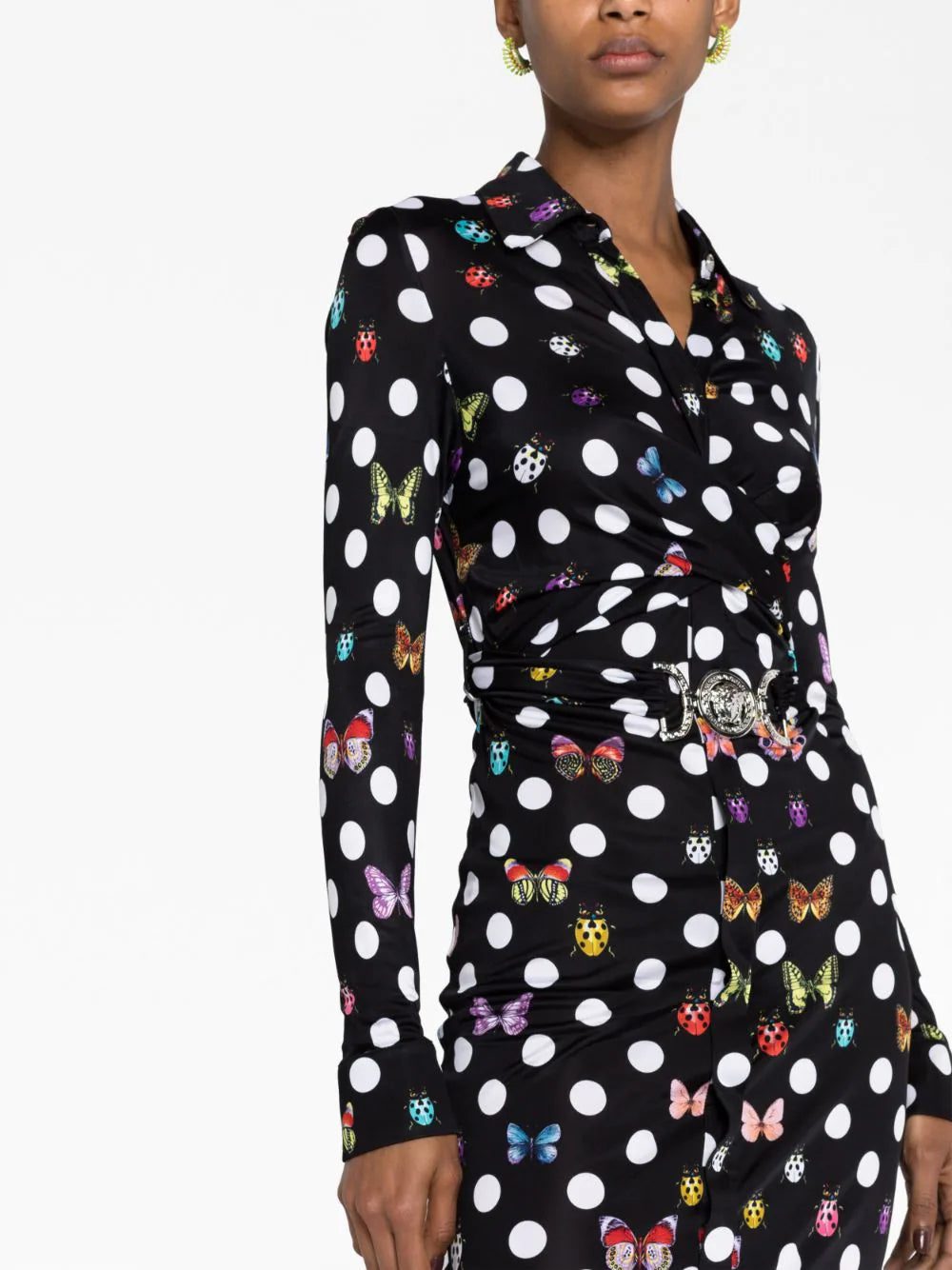 Versace x Dua Lipa Butterflies & Ladybugs Polka Dot-print dress - Image 3