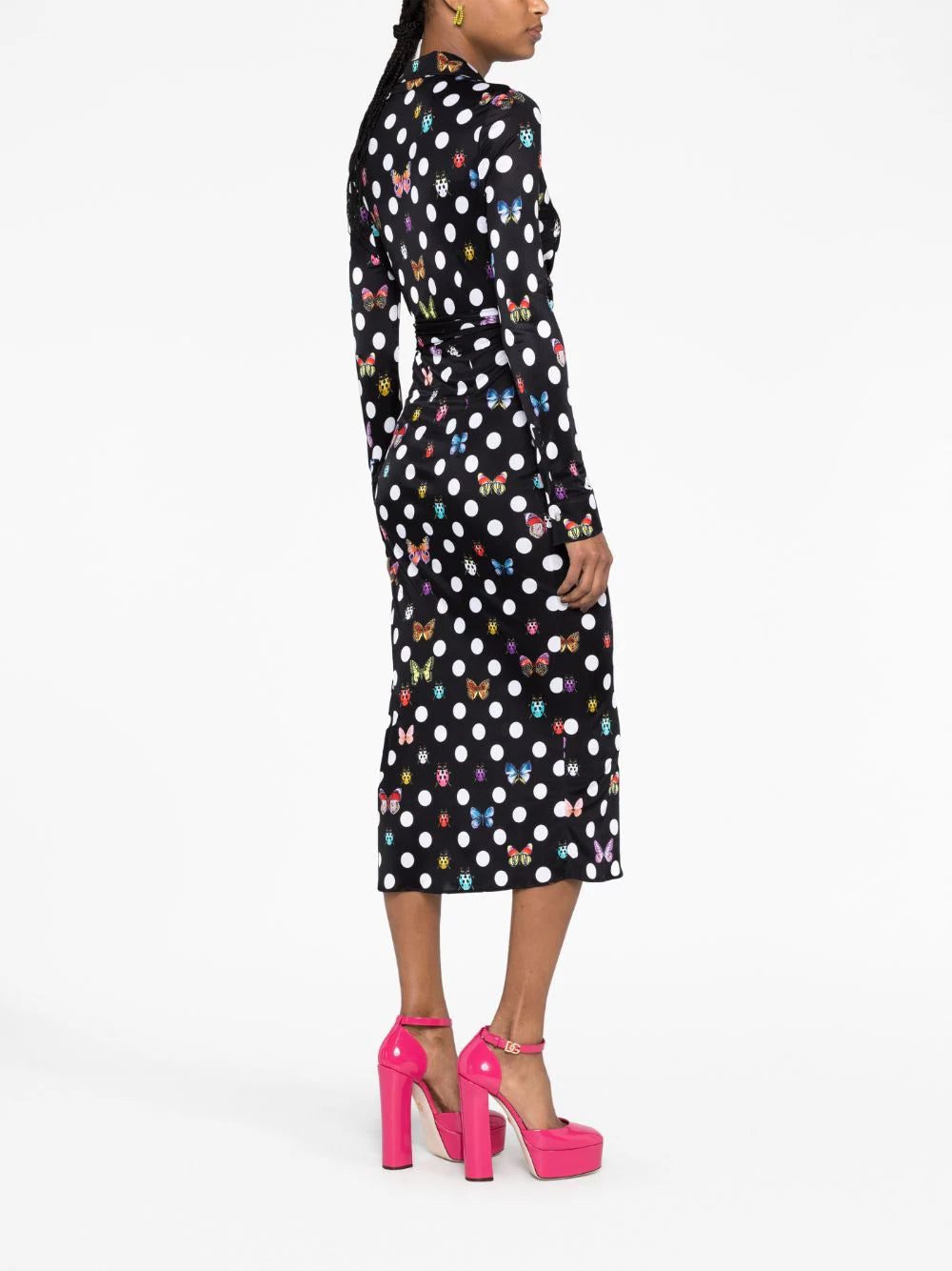 Versace x Dua Lipa Butterflies & Ladybugs Polka Dot-print dress - Image 4
