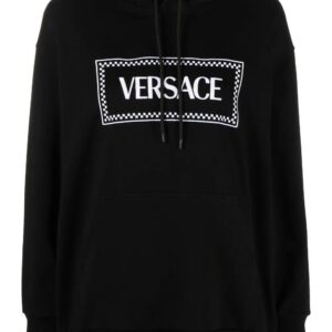 Versace  logo-print rib-trimmed hoodie