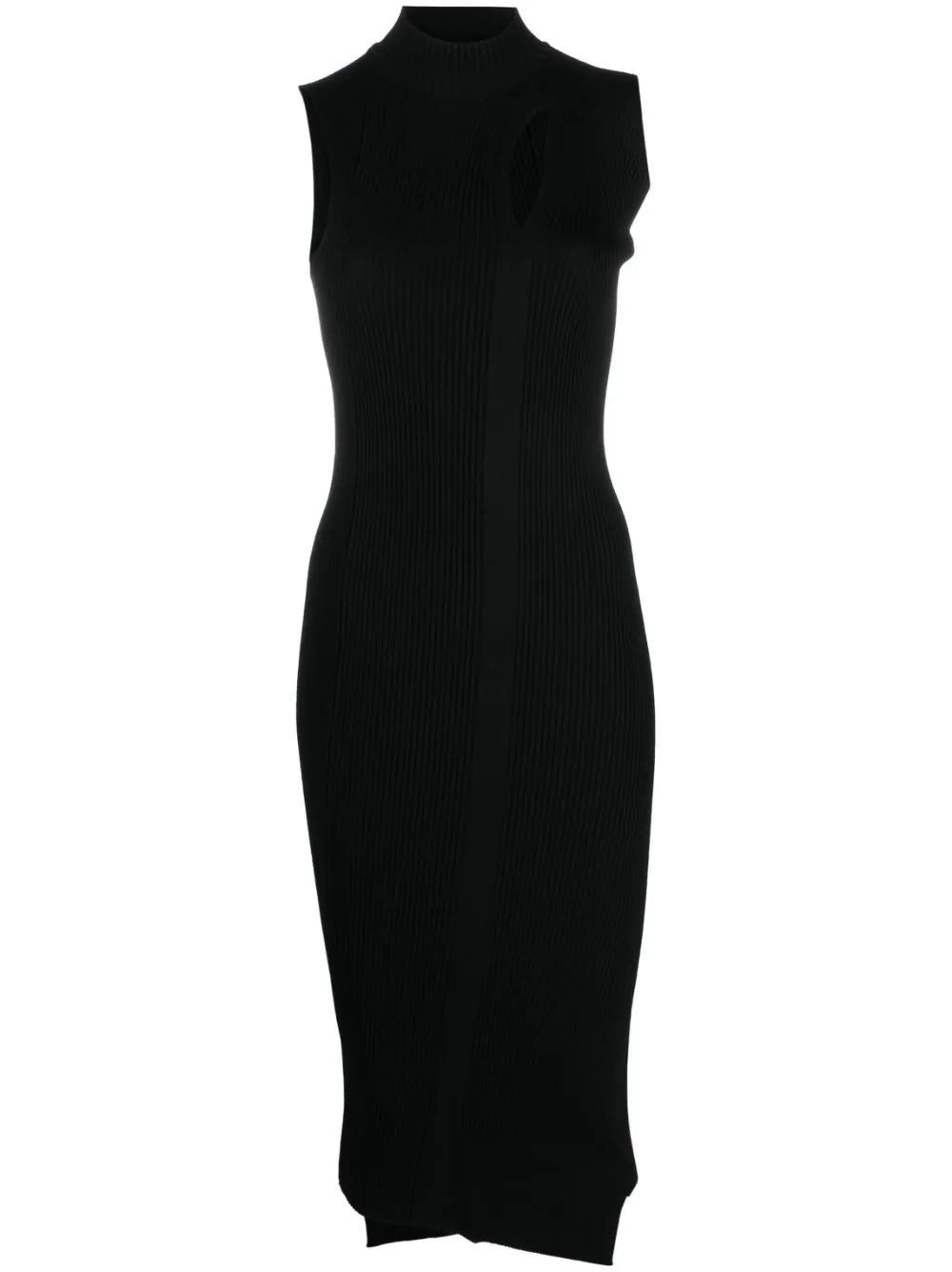 Versace cut-out ribbed-knit midi dress