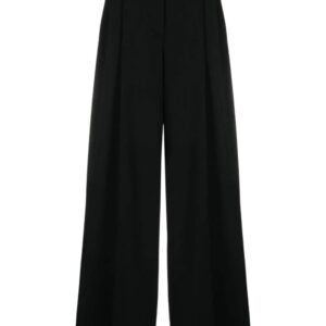 Versace  pleated wide-leg stretch-wool trousers