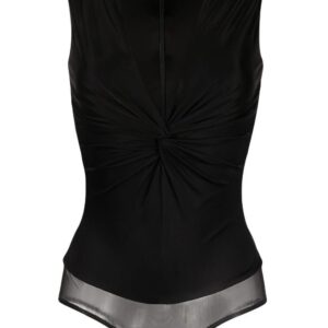 Versace knotted V-neck bodysuit