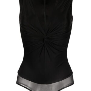 Versace knotted V-neck bodysuit