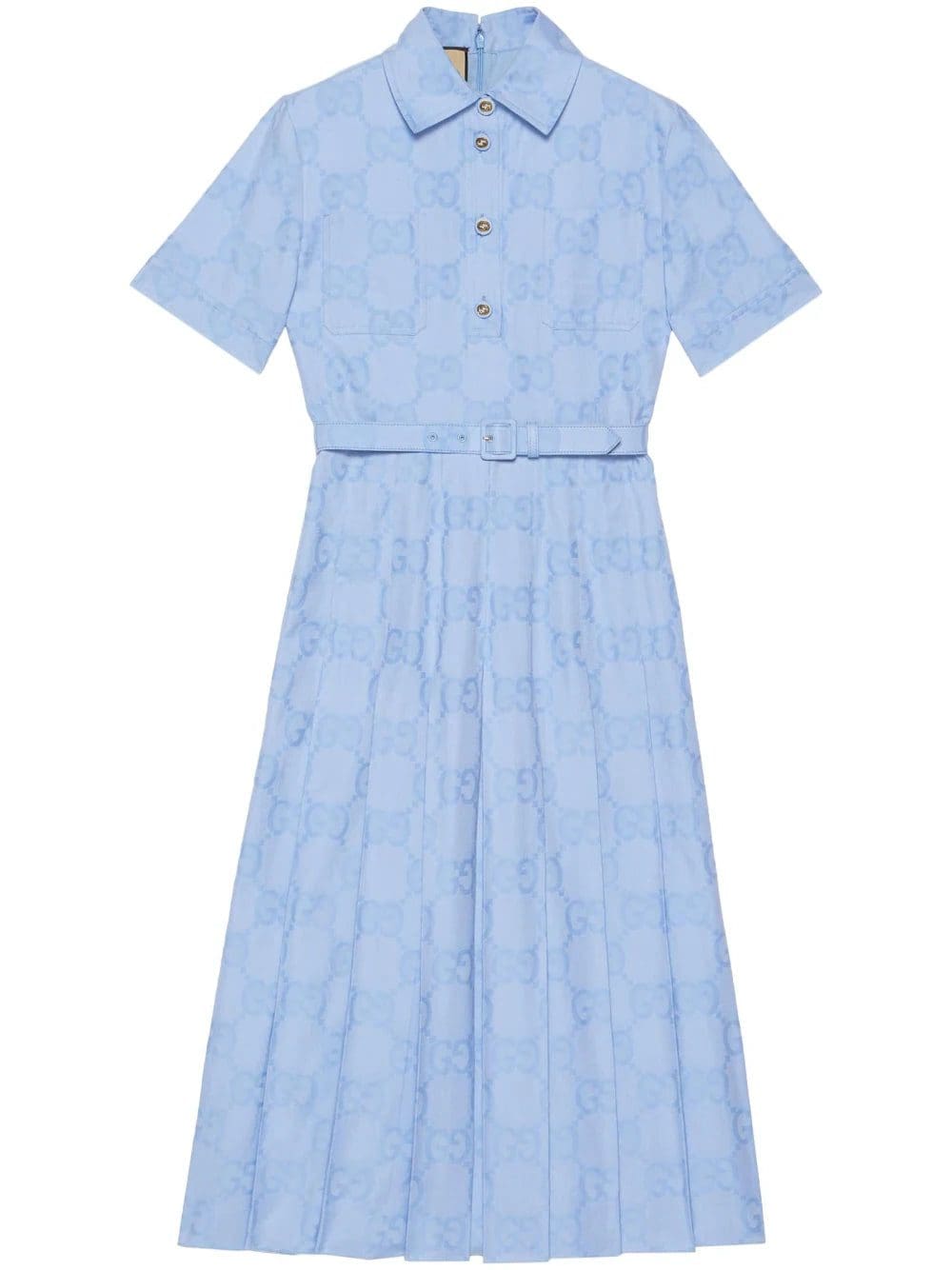 Gucci logo-print flared shirt dress