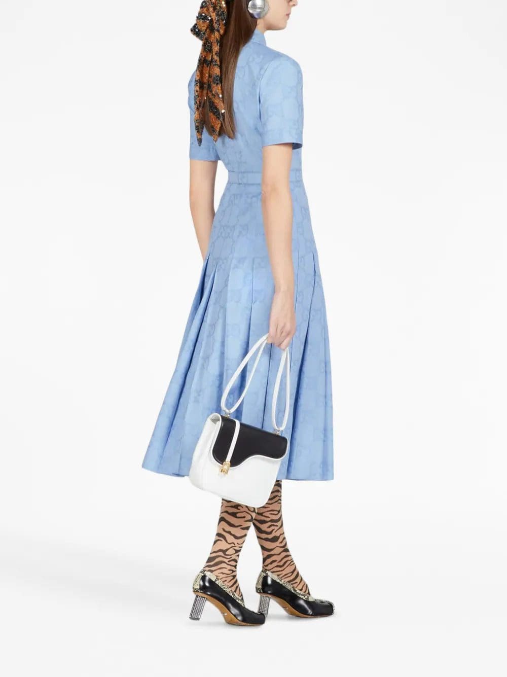 Gucci logo-print flared shirt dress - Image 3