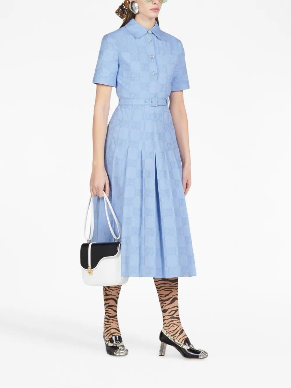 Gucci logo-print flared shirt dress - Image 2