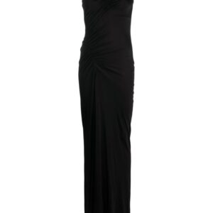 Saint Laurent one-shoulder ruched dress