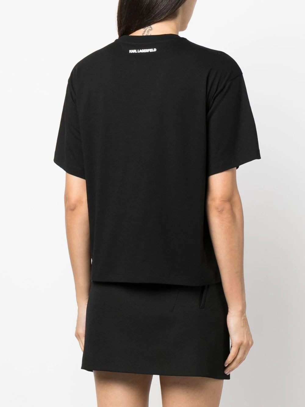 Karl Lagerfeld rhinestone-embellished logo-print T-shirt - Image 4