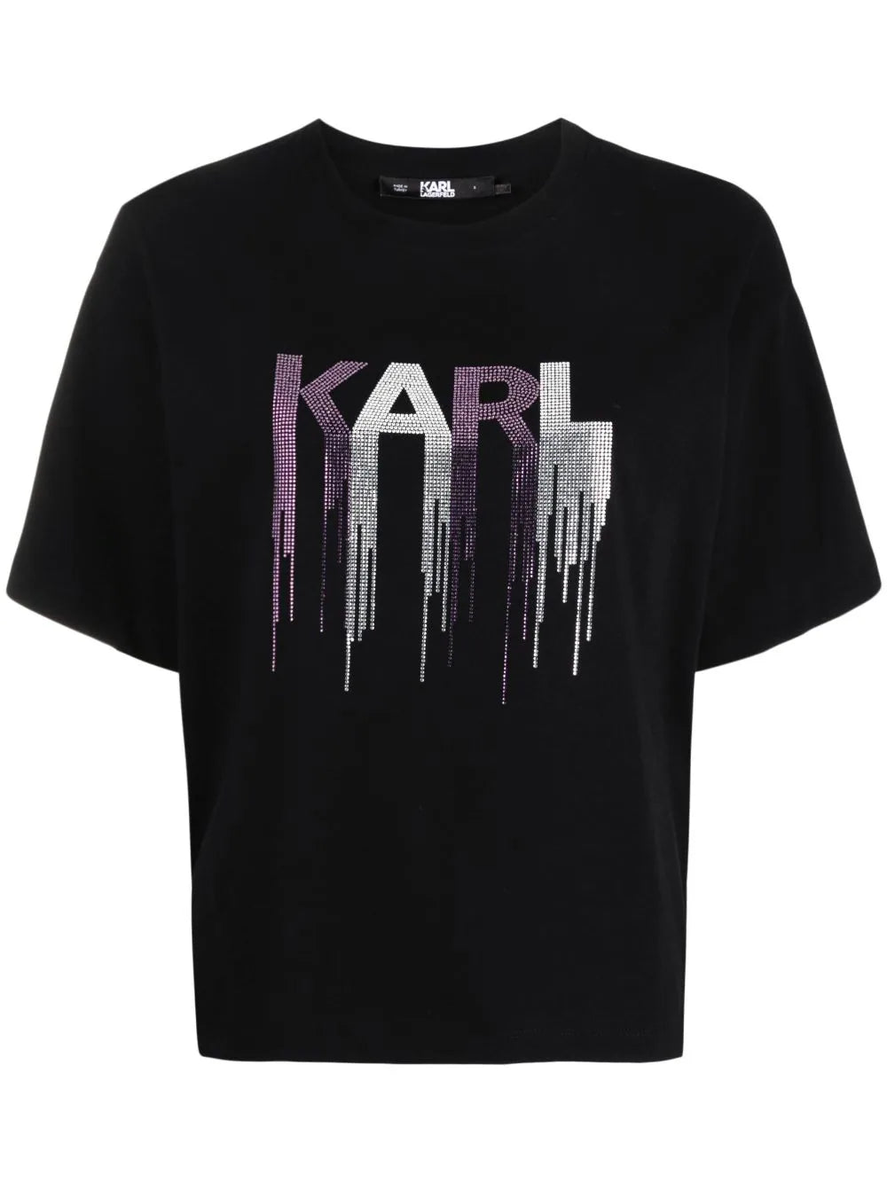 Karl Lagerfeld rhinestone-embellished logo-print T-shirt