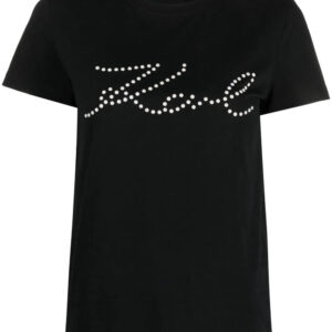 Karl Lagerfeld logo print-embellished organic-cotton T-shirt
