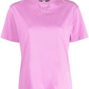 Karl Lagerfeld logo-plaque organic-cotton T-shirt