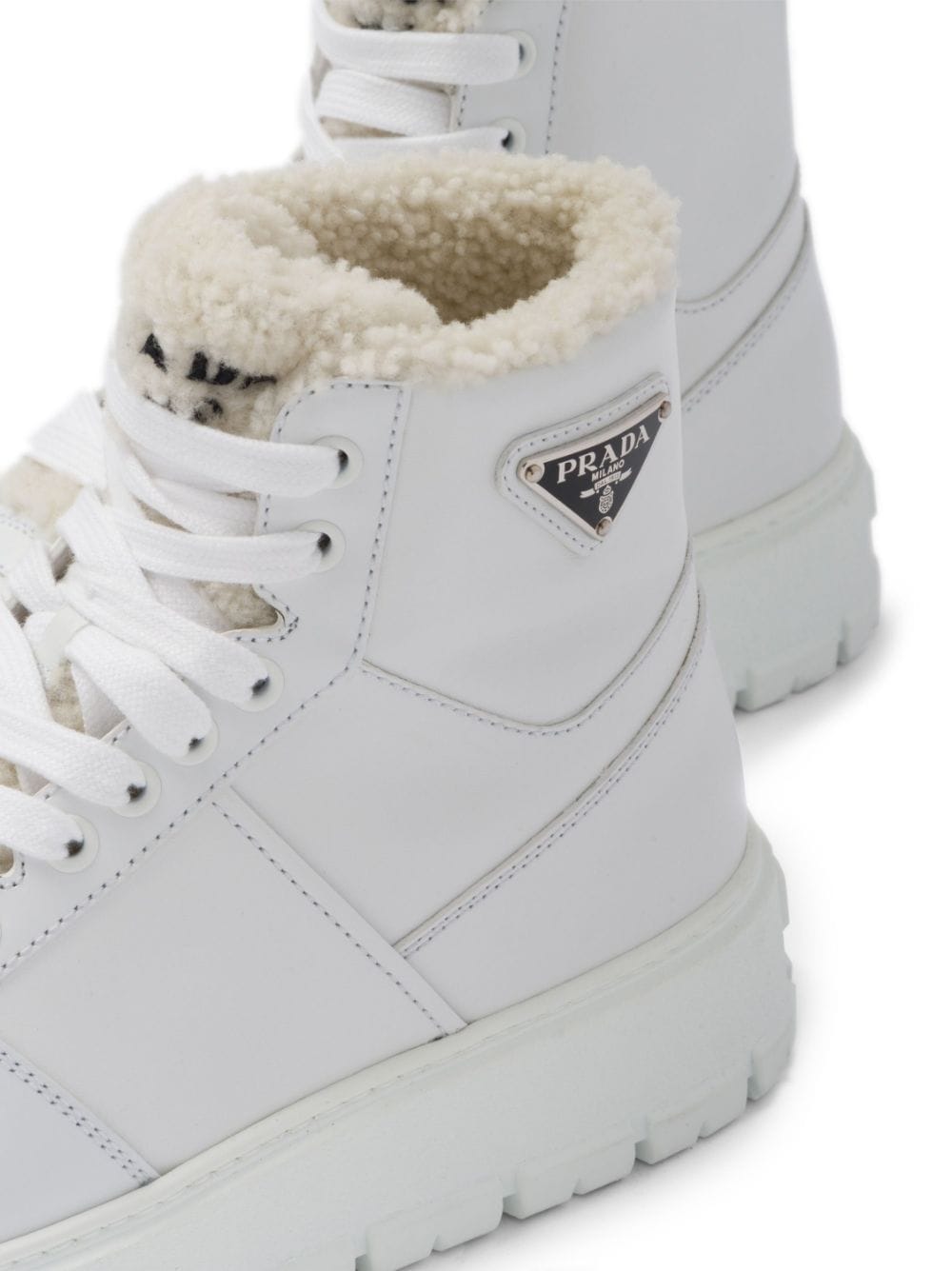 Prada triangle-logo high-top leather sneakers - Image 5